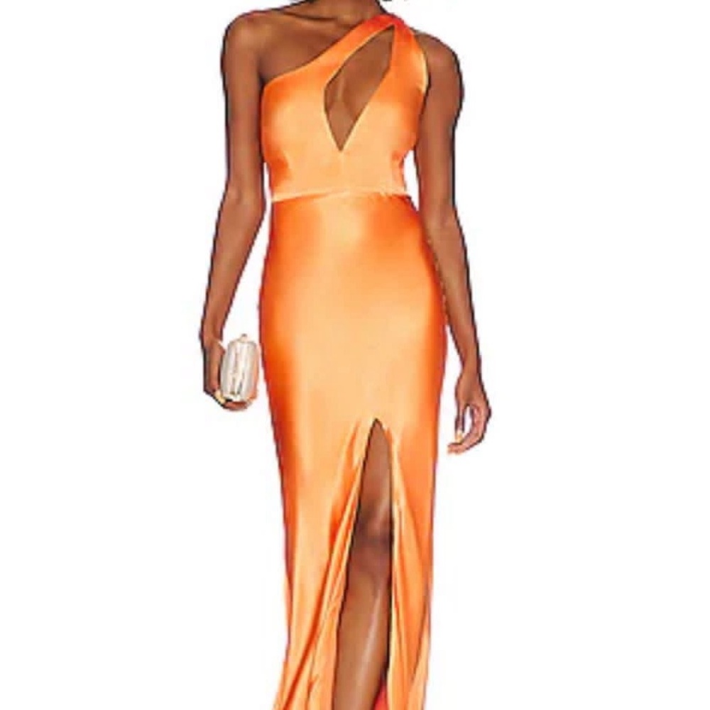 Chic One-Shoulder Orange Evening Dress
